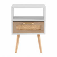 NACHTTISCH weiß rattan nachttisch mit schublade - Weiß, Holzwerkstoff (40/55/30cm) - Urban Meuble