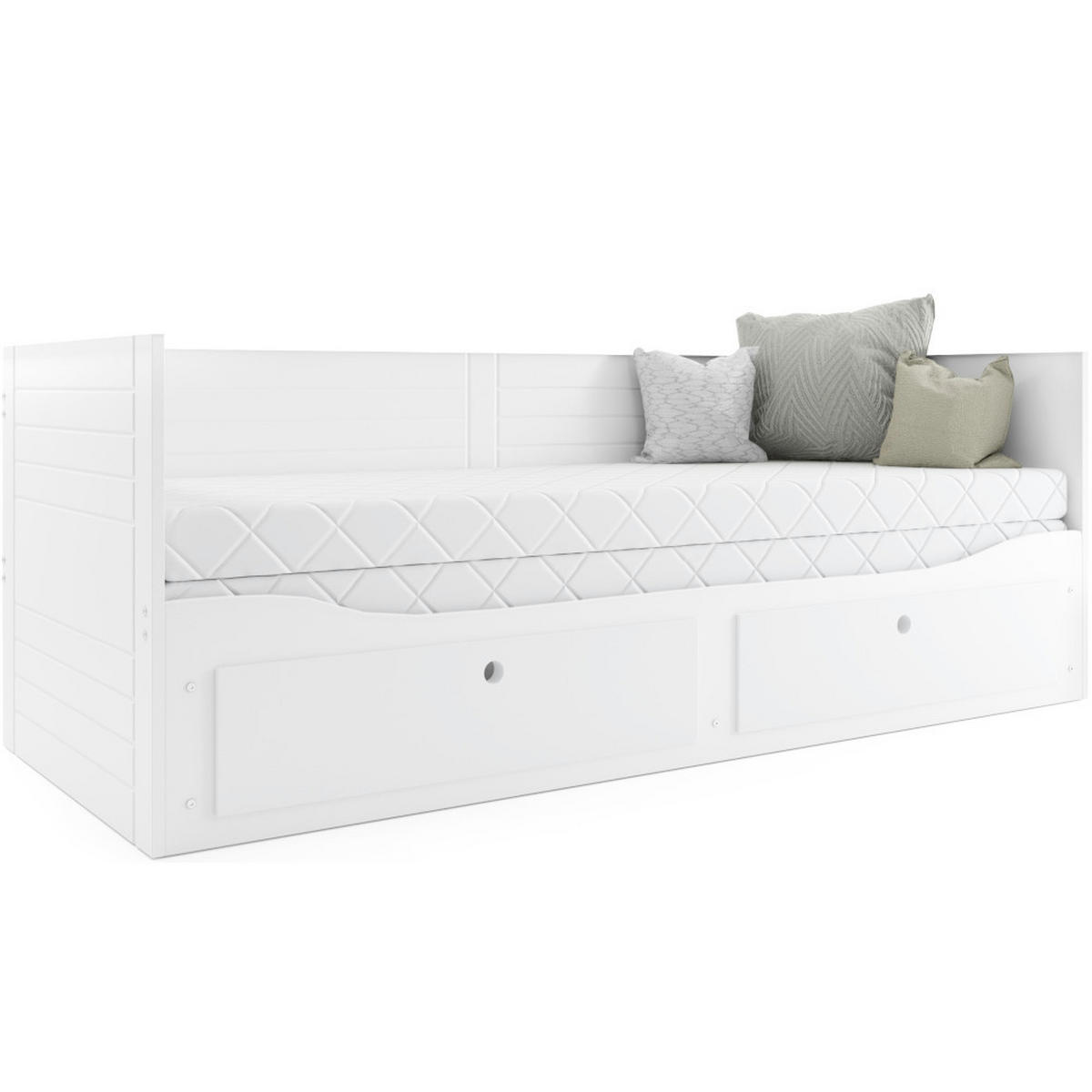 TAGESBETT Hermes 200x80/160cm Weiß mit Lattenrost und Schubladen - Weiß, Holzwerkstoff (160/200cm) - Interbeds
