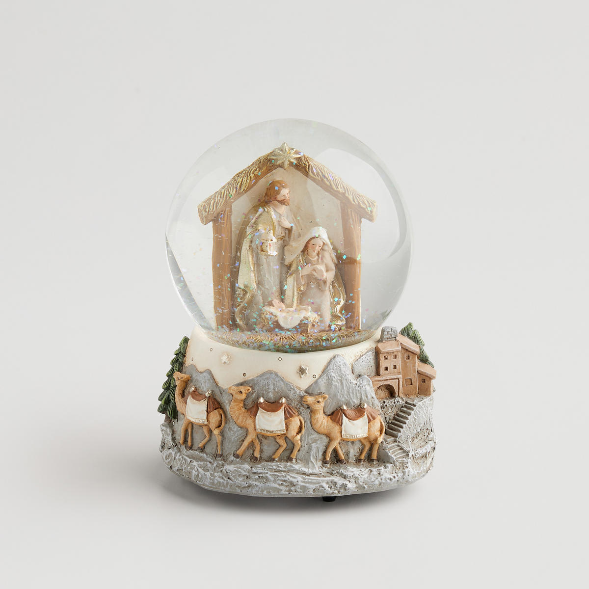 SCHNEEBALL Mit Spieluhr Weihnachten Noelio - Beige, Glas (11/15/11.5cm) - home&you