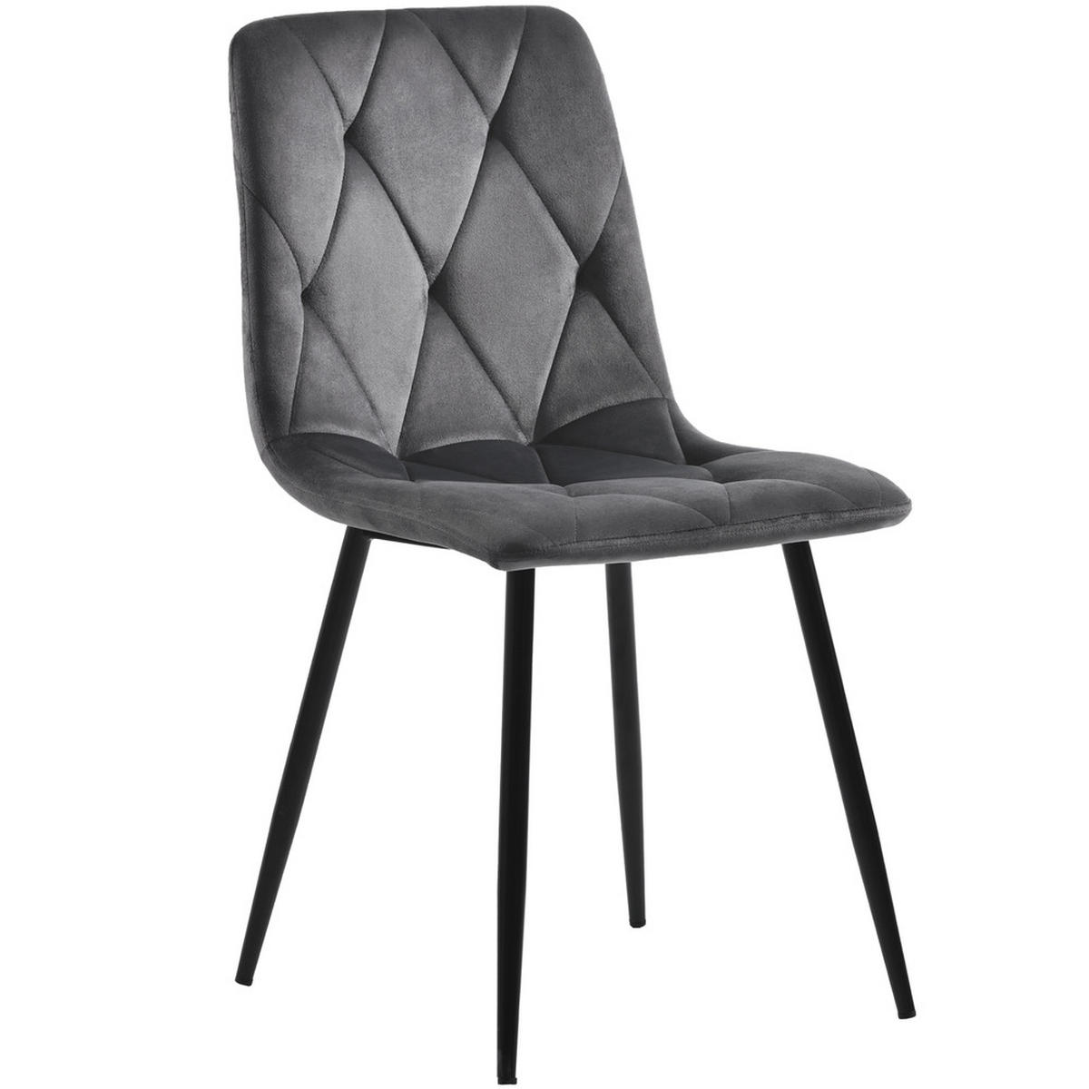 TISCHGRUPPE 5-tlg 117x68cm mit 4 Samtstühlen Dunkelgrau und Tisch Marmoroptik - Grau, Glas/Metall (74/10/130cm) - Raelunyi