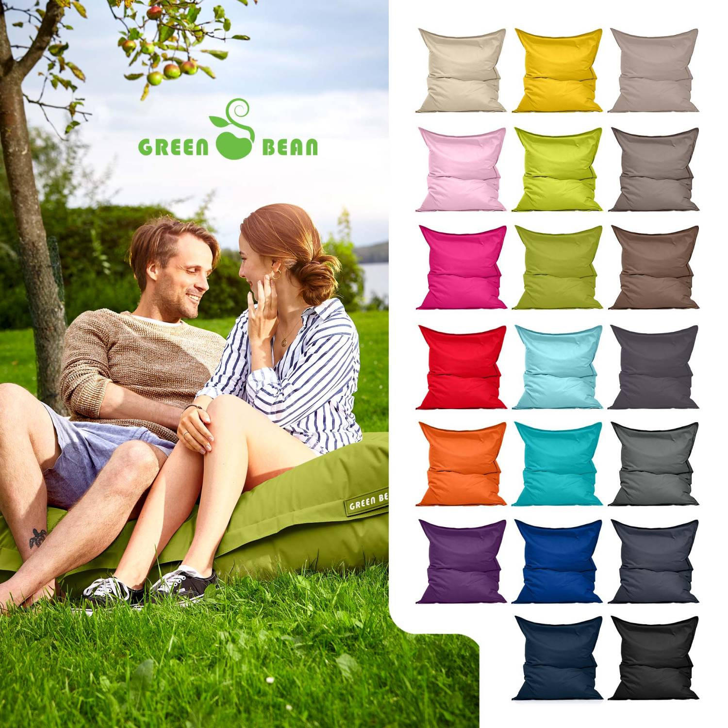 SITZSACK XXL "Square" 140x180cm - 380 L - Grün, Textil (140/25/180cm) - Green Bean