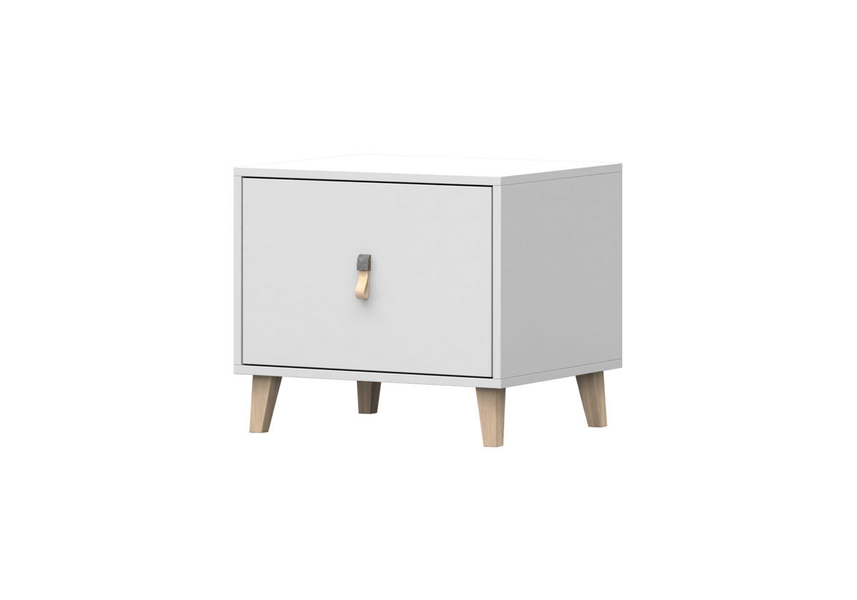 NACHTISCH - FAGO - Weiß, Holzwerkstoff (54/47/45cm) - Möblo
