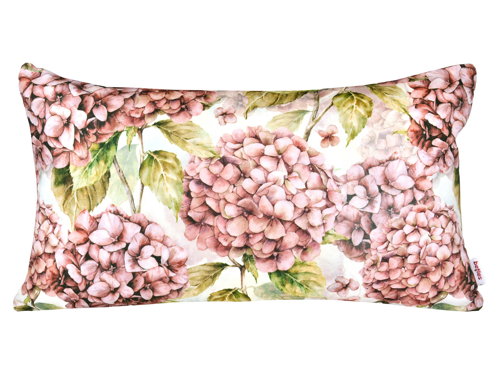 KISSENHÜLLE Landlust-Hortensie burgundy-rose 30/50 cm - Hellrosa/Dunkelrosa, Textil (30/50cm) - beties Heimtextil