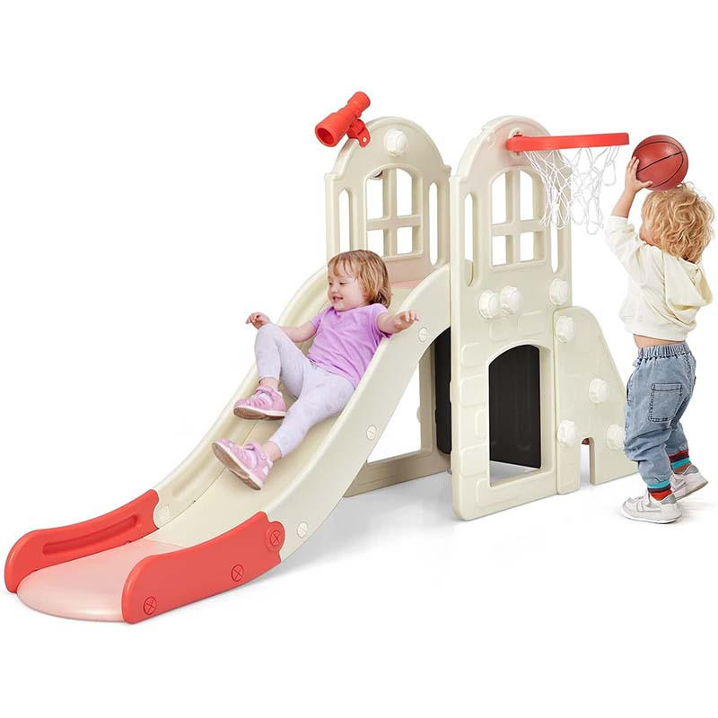SPIELPLATZ 6 in 1 Kinder Pink - Pink, Kunststoff (190/98/83cm) - COSTWAY
