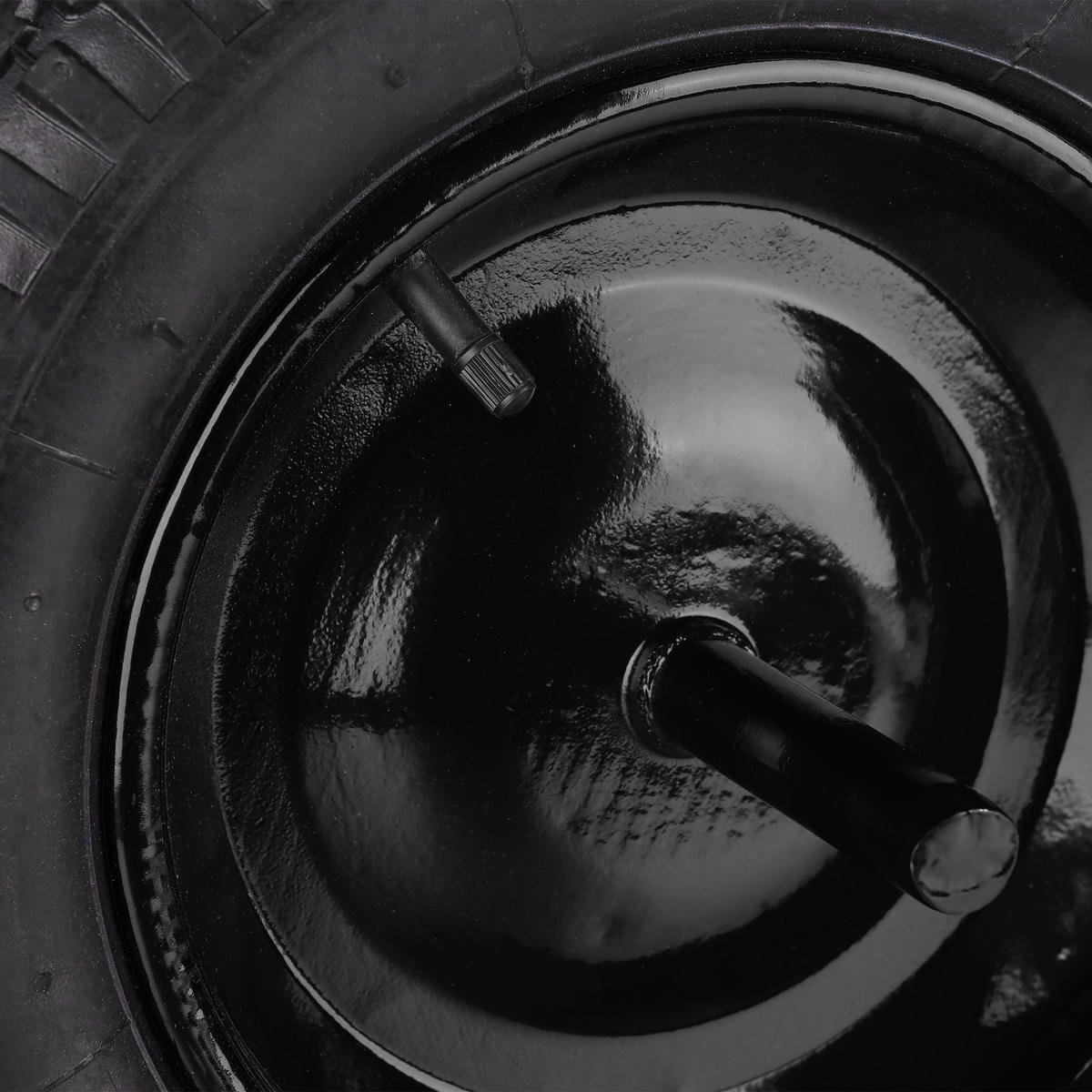 SCHUBKARRENRAD - Schwarz, Kunststoff/Metall (36/36/24cm) - Relaxdays