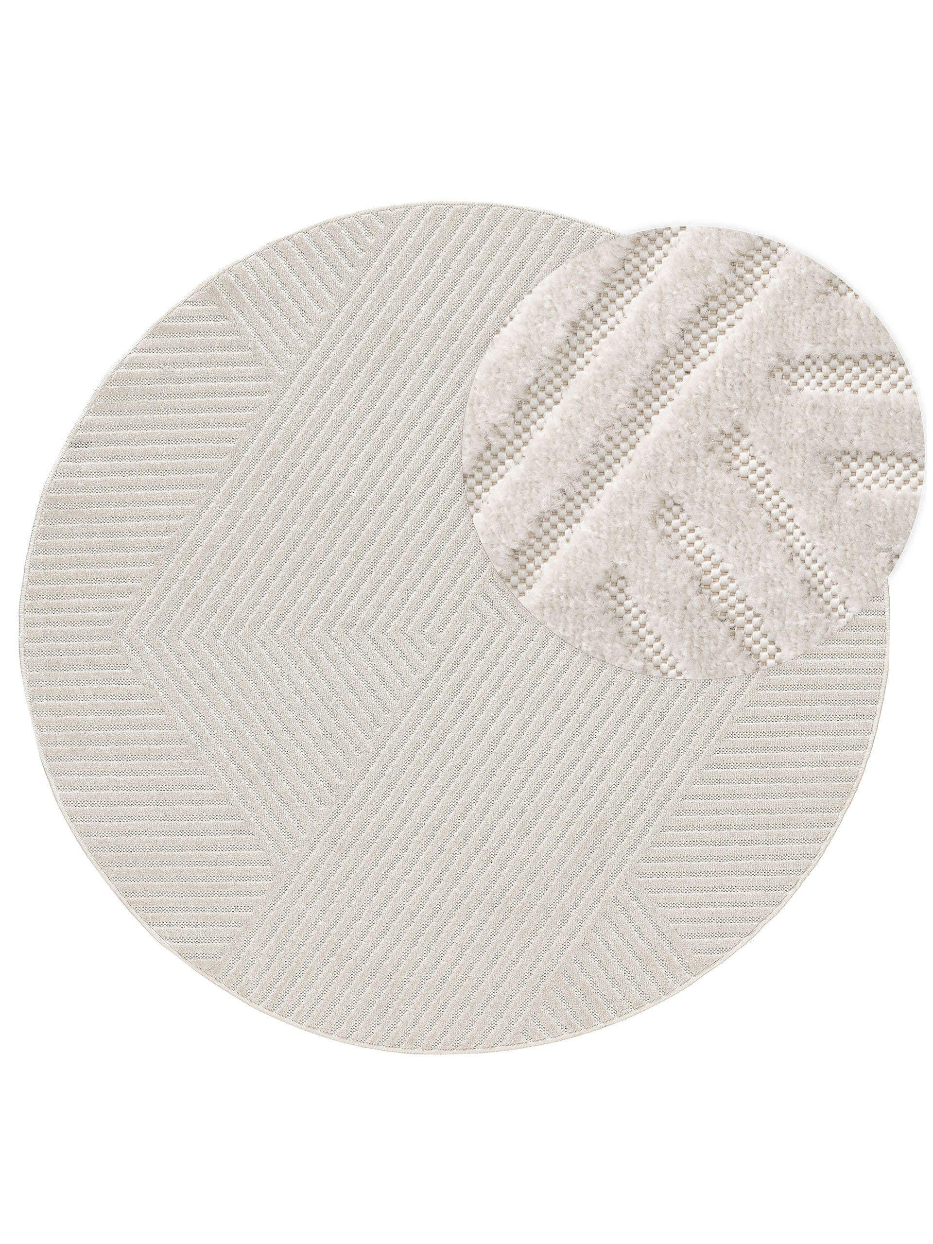 OUTDOORTEPPICH rund Mars Cream ø 160 cm rund - Creme, Textil (160/160cm) - benuta Pop