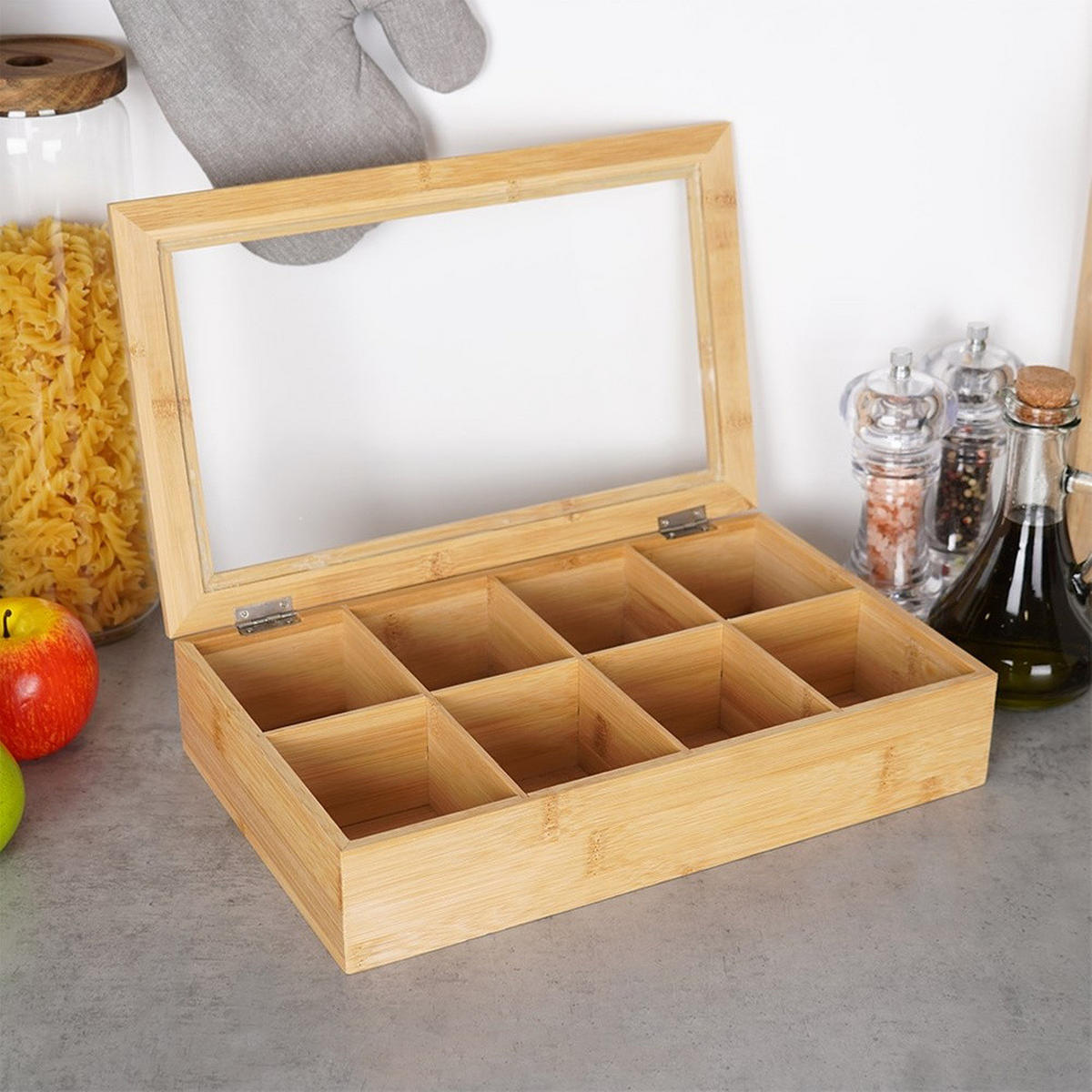 TEEBEHÄLTER aus Bambus 32 x 20 x 6,5 cm - Buchefarben, Holz (32/6.5/20cm) - Excellent Houseware