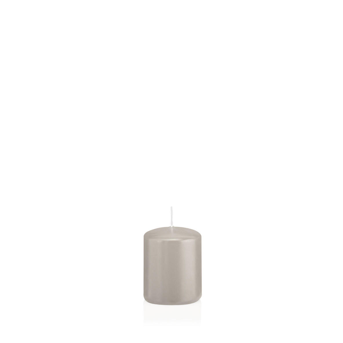 STUMPENKERZEN Zinn Grau Ø 38 x 60 mm, 24 Stück - Hellgrau, Paraffin (4/6cm) - Wiedemann Kerzen