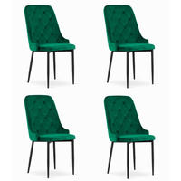 ESSZIMMERSTUHL 4er Set Grüner Samt, gepolsterte Rückenlehne, bequeme Sitzfläche - Grün, Textil (48/94/58cm) - Best For Home