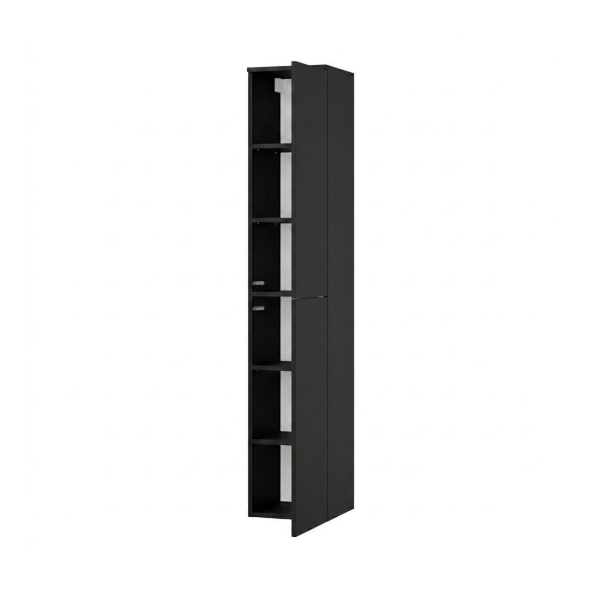 HOCHCHRANK Color 2D 160 Schwarz - Schwarz, Holzwerkstoff (30/160/30cm) - mzm24