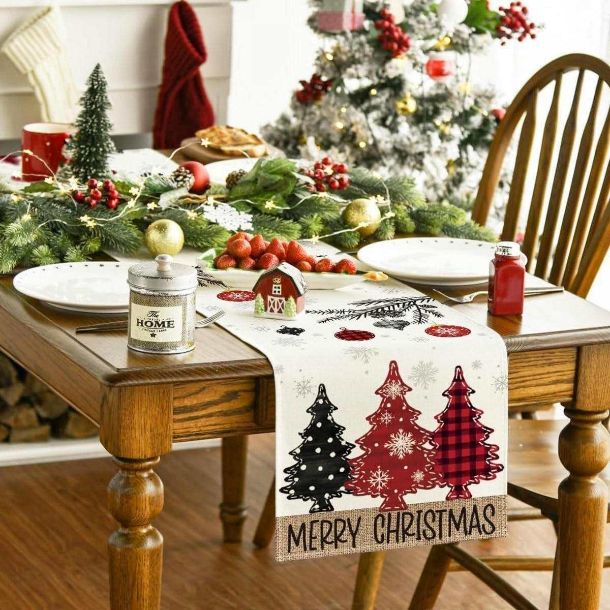 TISCHLÄUFER Weihnachten 33 x 183 cm - Multicolor, Textil (183/33/1.5cm)