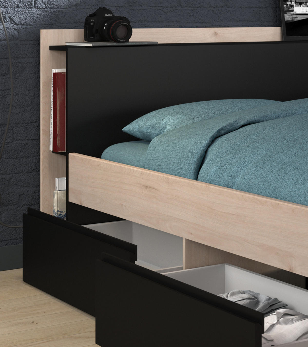 Funktionsbett Most Parisot 160*200 deals cm Bettkästen + offenes Fach