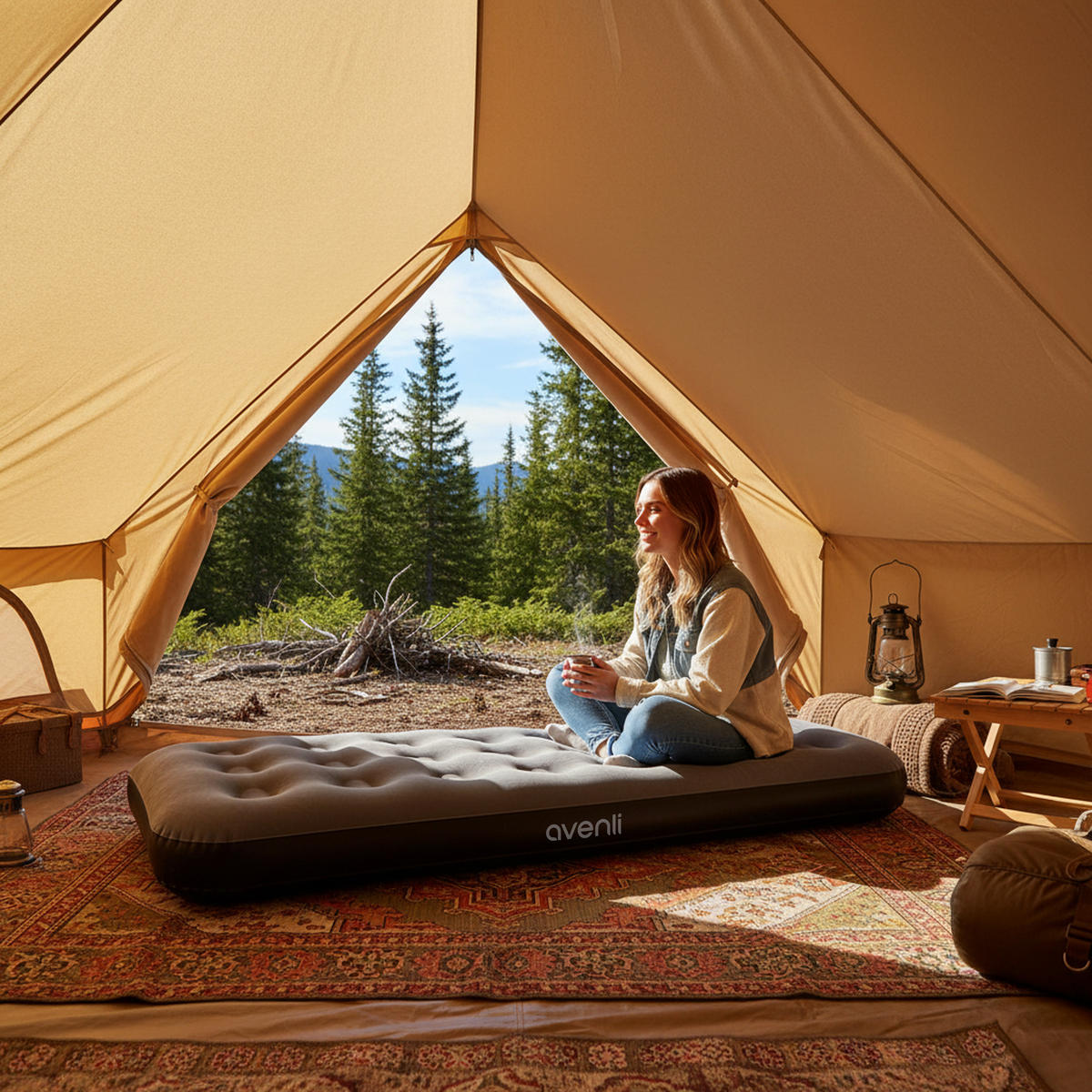 LUFTBETT Luftmatratze Camping aufblasbar 191x73x22cm - Grau, Kunststoff (73/191cm) - Avenli