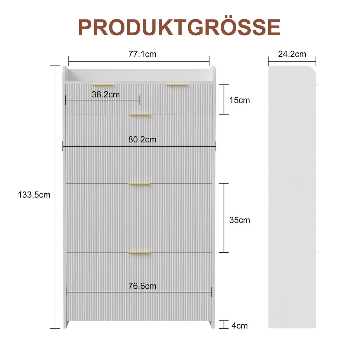 SCHUHSCHRANK Weiß mit Wellenfronten & oberer Ablage - Weiß, Holzwerkstoff (24.2/133.5/77.1cm) - SHOPENTRA