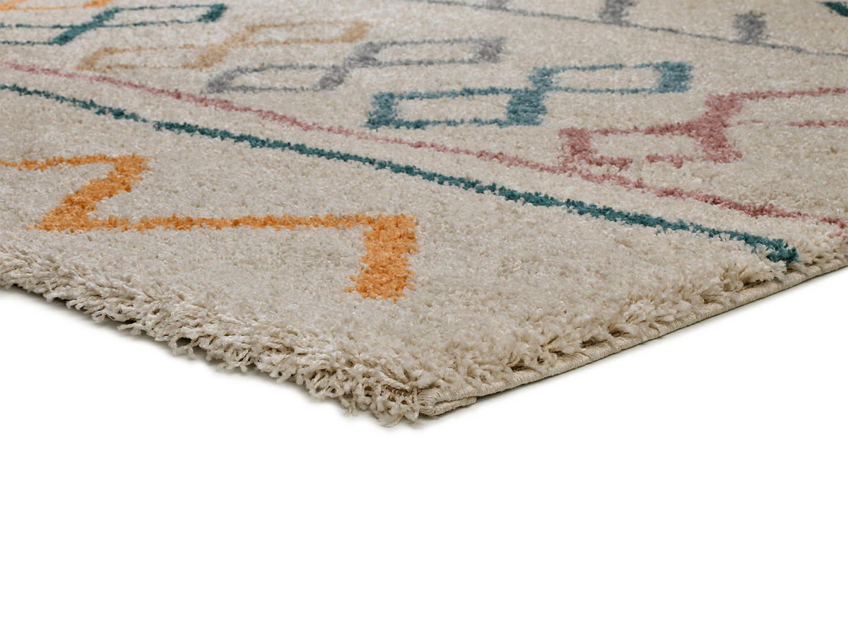 HOCHFLORTEPPICH Weiß Ulai 160/230 cm - Multicolor/Weiß, Naturmaterialien/Textil (160/230cm) - Atticgo