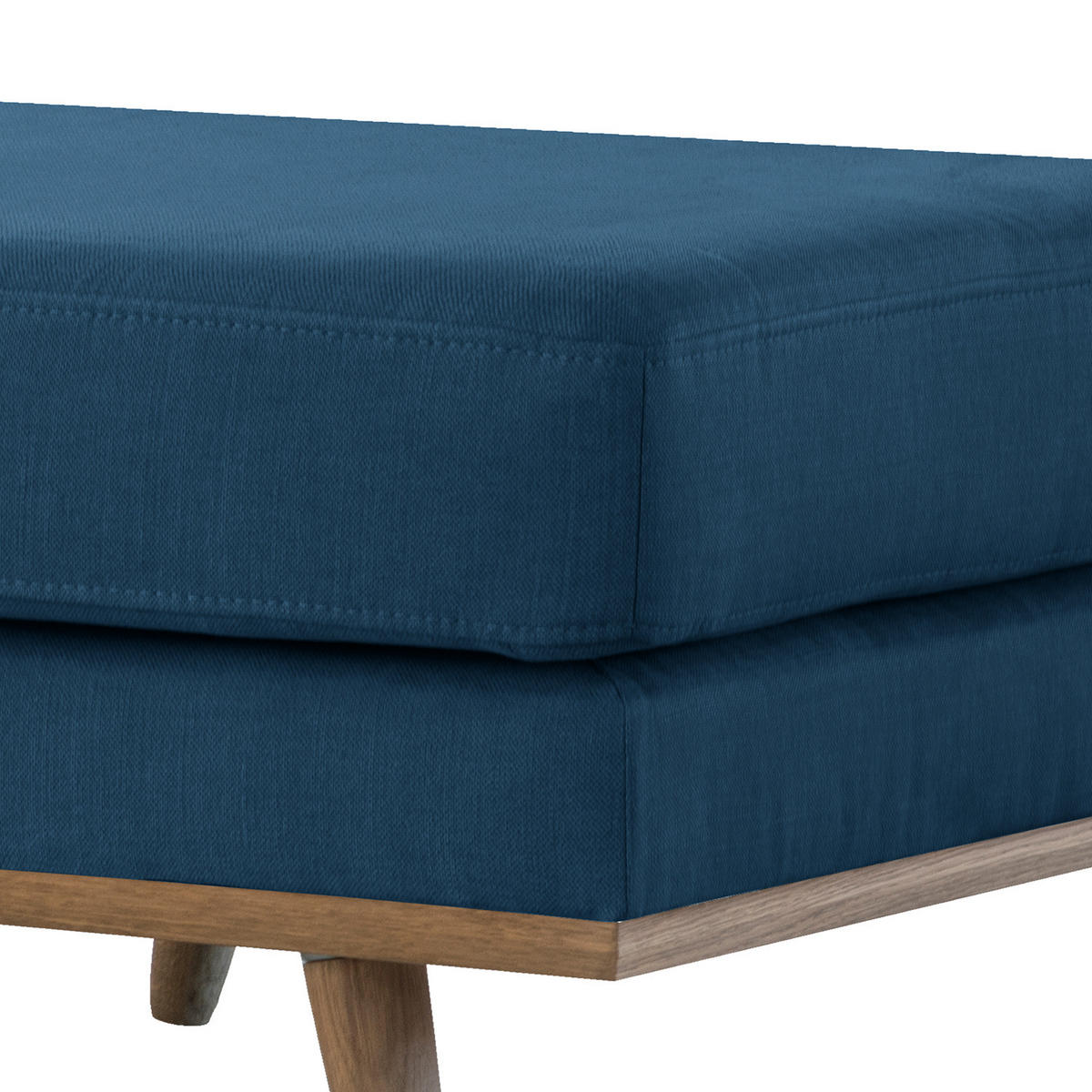 POLSTERHOCKER - Blau/Eichefarben, Eichenholz/Textil (85/43/60cm) - home24