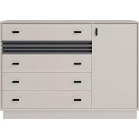 KOMMODE PUNTO 135/95/40cm mit 4 Schubladen 1 Türen Kaschmir - Kaschmir, Holzwerkstoff (135/95/40cm) - MASSENO
