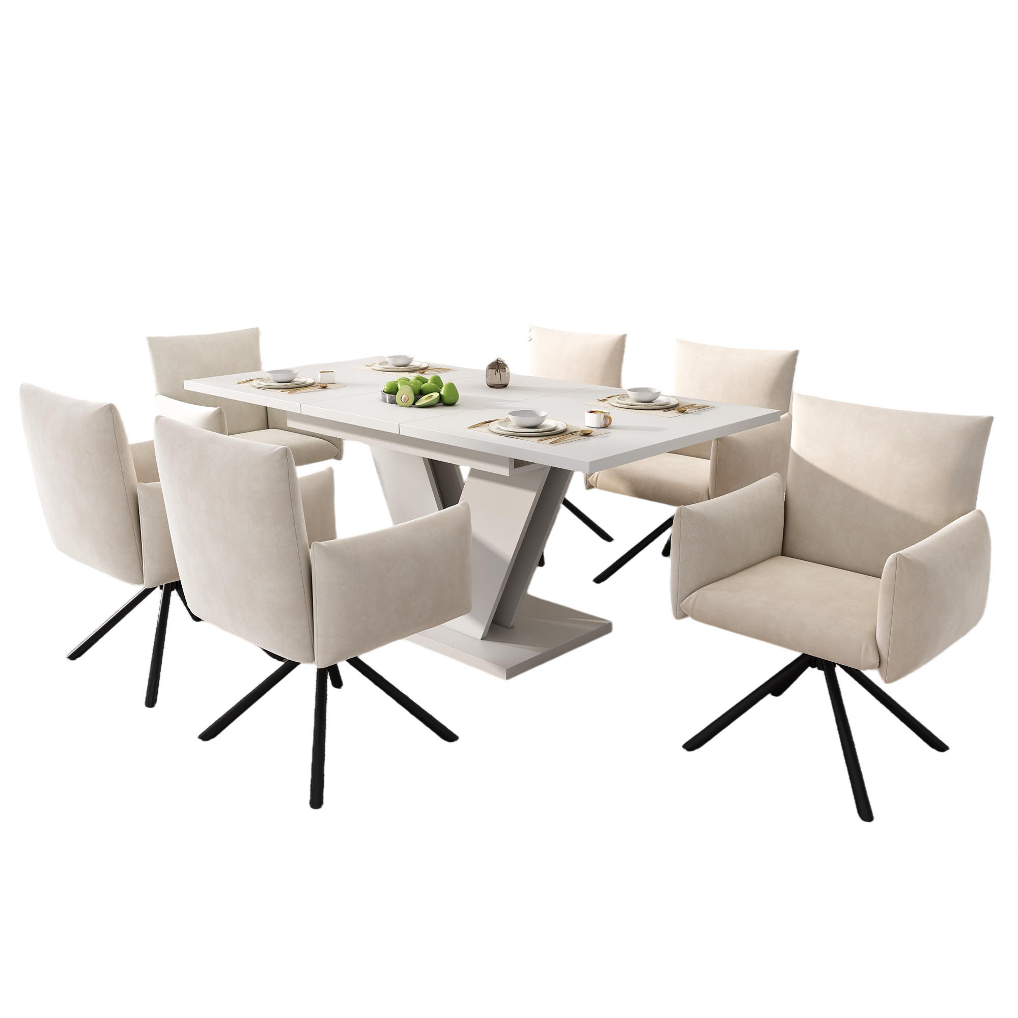 ComfortXL Essgruppe Weiß 160x75.5x80 cm