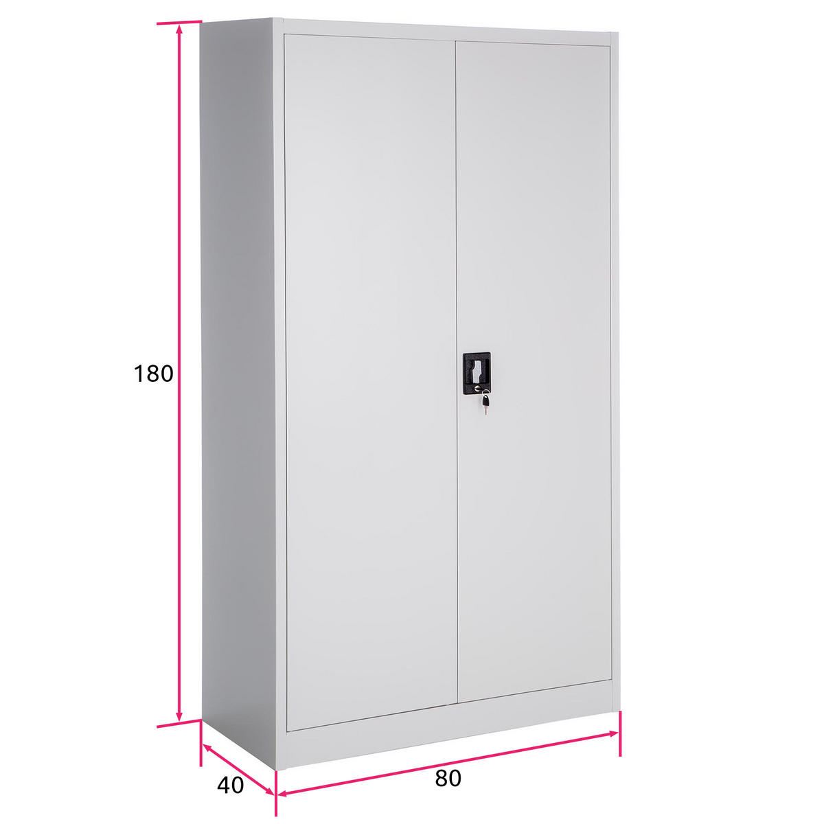 SPIND ,180 x 80 x 40 cm,grau - Grau, Metall (40/180/80cm) - tectake