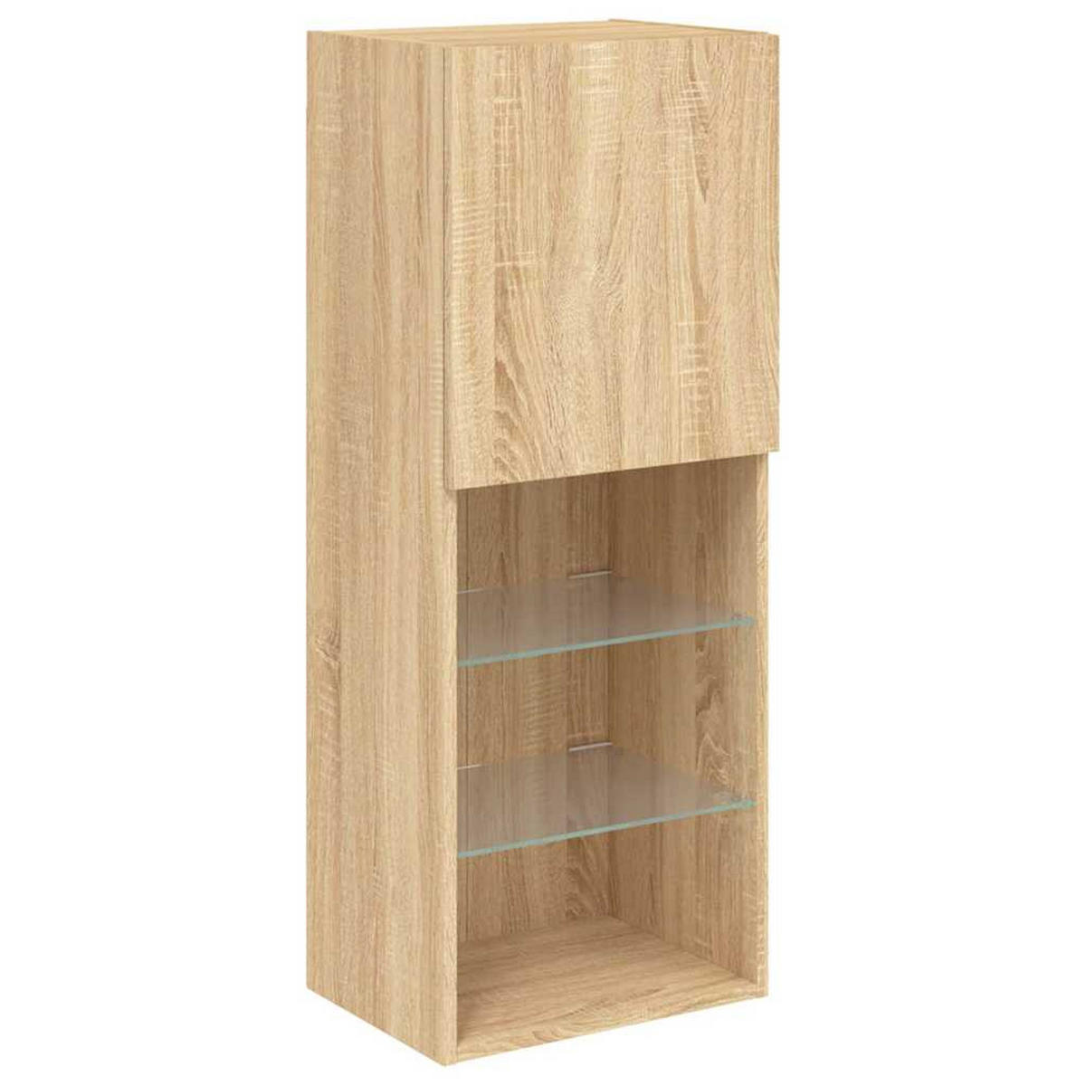 WOHNWAND Mit Led-Beleuchtung Sonoma-Eiche Holzwerkstoff 4-teilig - Braun, Holzwerkstoff (30/102/40.5cm) - vidaXL