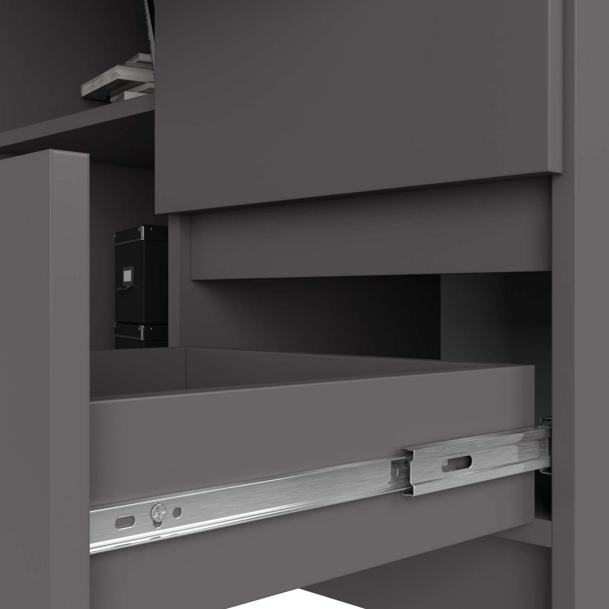 SCHREIBTISCH Graphit Grau 77/124/85 - Graphitfarben, Holzwerkstoff (85/124/77cm) - RAUMHIRSCH FURNITURE