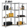 LAGERREGAL Easy verzinkt 160x80x40 cm (2er-Set) - Silberfarben, Metall (80/160/40cm) - Juskys
