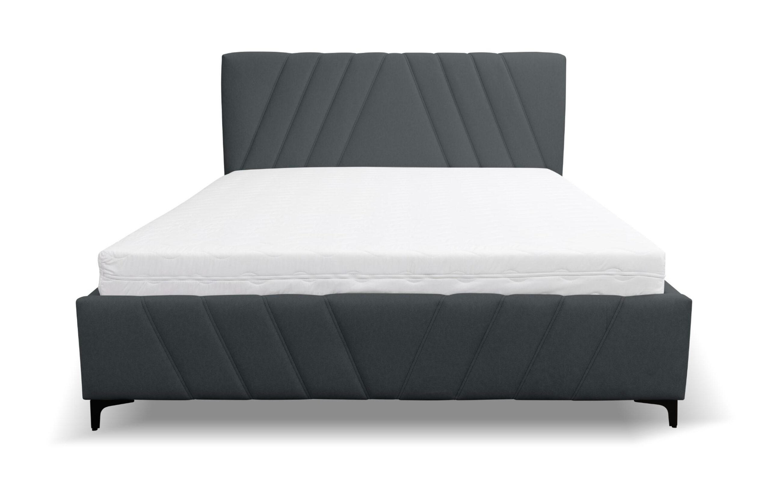 POLSTERBETT Capri mit Kopfteil, 140 x 200 cm, mit Bettkasten und Lattenrost aus Metall, Velourstoff, Frabe: Schwarz - Schwarz, Holz/Kunststoff (140/200cm) - VENASI MÖBEL