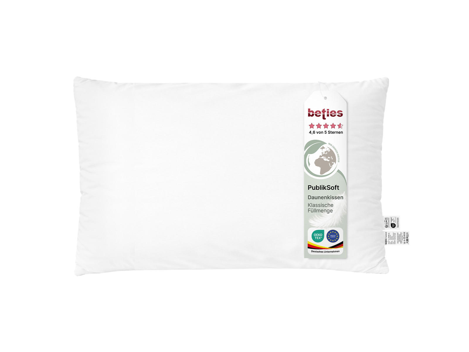 DAUNENKISSEN PublikSoft 30/50 cm - Weiß, Naturmaterialien/Textil (30/50cm) - beties Heimtextil