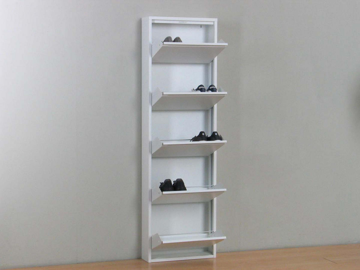 SCHUHKIPPER weiß - Weiß, Holzwerkstoff (50/173/16cm) - ebuy24