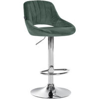 BARHOCKER Milos Samt chrom grün - Chromfarben/Grün, Textil/Metall (47/106/48cm) - TPFLiving