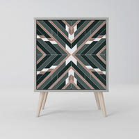 SIDEBOARD DIMENSION DELIGHTS, Grau, 57,5x42x77,5 cm, Schräge Buchenholzfüße - Buchefarben/Multicolor, Holzwerkstoff/Buchenholz (57.5/77.5/42cm) - SpaceRebels