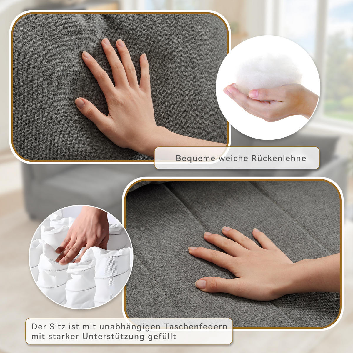 ECKSOFA 220/194/85 cm Grau mit umwandelbarem Fußhocker - Grau, Textil (220/194cm) - Oxeza