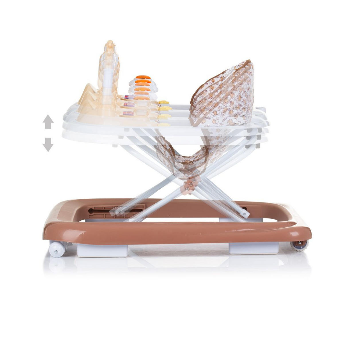 LAUFLERNHILFE Little Cow braun Stopper Höhenverstellbar Musik Licht - Braun, Kunststoff (63/58/74cm) - Chipolino