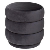 HOCKER aus Velours Sina 40/40/40 cm - Anthrazit, Textil (40/40/40cm) - Atmosphera Createur d´interieur