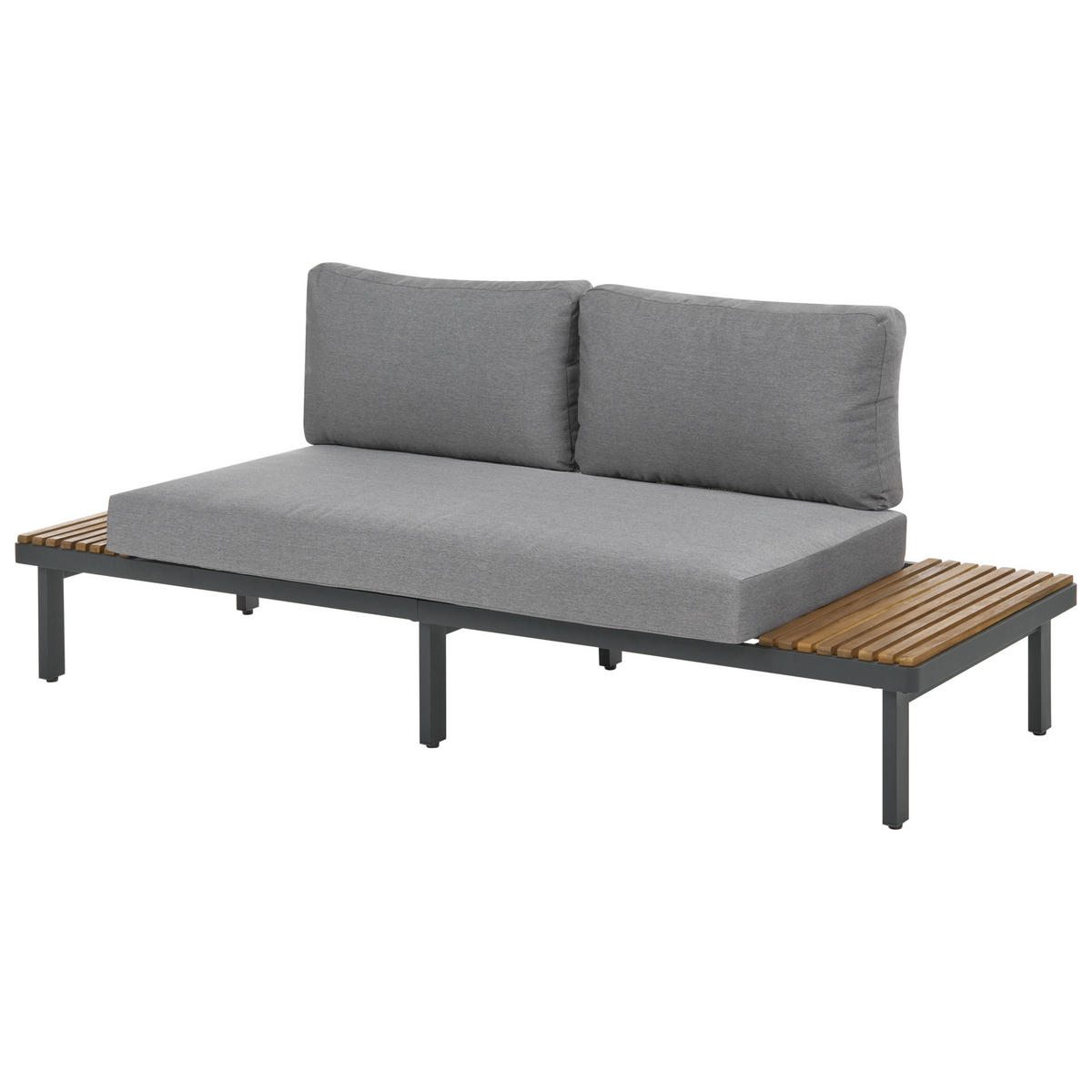 GARTENSOFA 2-Sitzer Akazienholz Dunkelgrau Fivizzano - Dunkelgrau/Braun, Holz (195/78/73cm) - Beliani