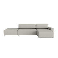 ECKSOFA Lummo La mit Schlaffunktion, Grau - Grau, Textil (363/185cm) - Fedve