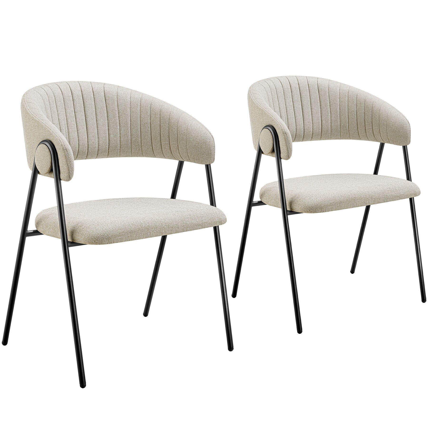 ARMLEHNSTUHL 2er Set Bedano 60 x 58 x 85 cm greige - Greige, Kunststoff (60/85/58cm) - tectake