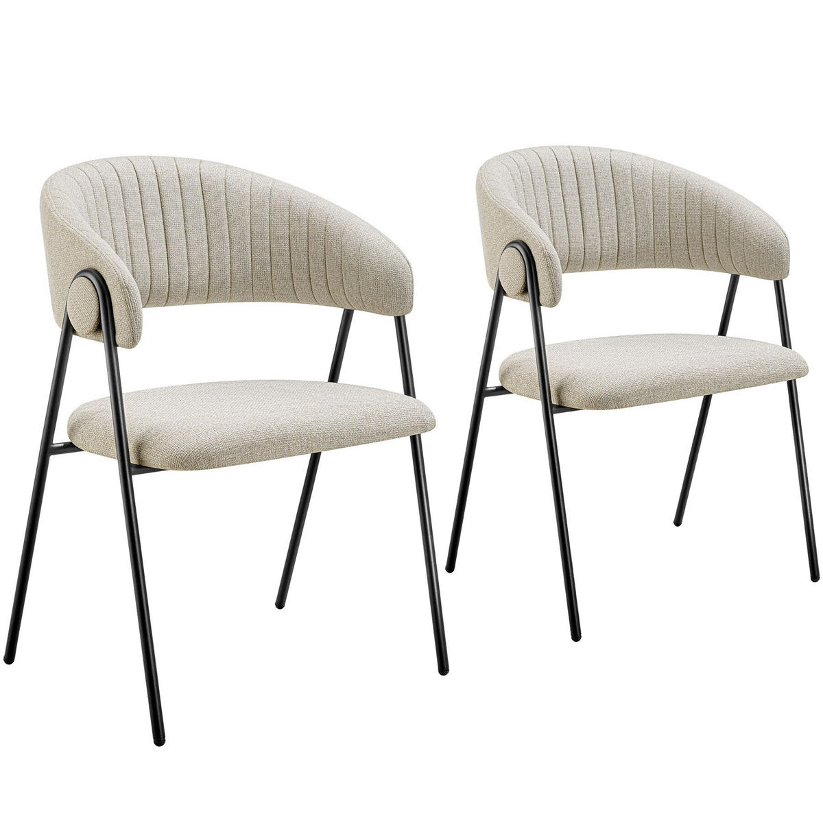 ARMLEHNSTUHL 2er Set Bedano 60 x 58 x 85 cm greige - Greige, Kunststoff (60/85/58cm) - tectake