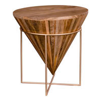 COUCHTISCH Hapur Mangoholz, Stahl Natur - Naturfarben, Holz (40/40/43cm) - tinkaro