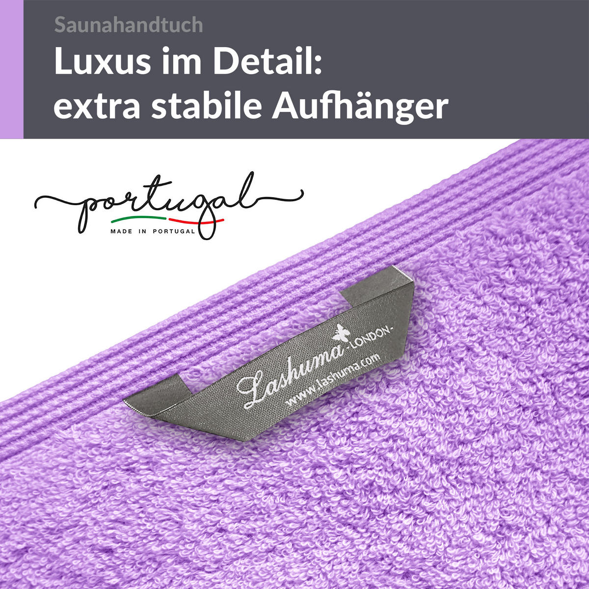 BADETUCH London Flieder Lila 100x200 cm - Flieder, Textil (100/200cm) - Lashuma