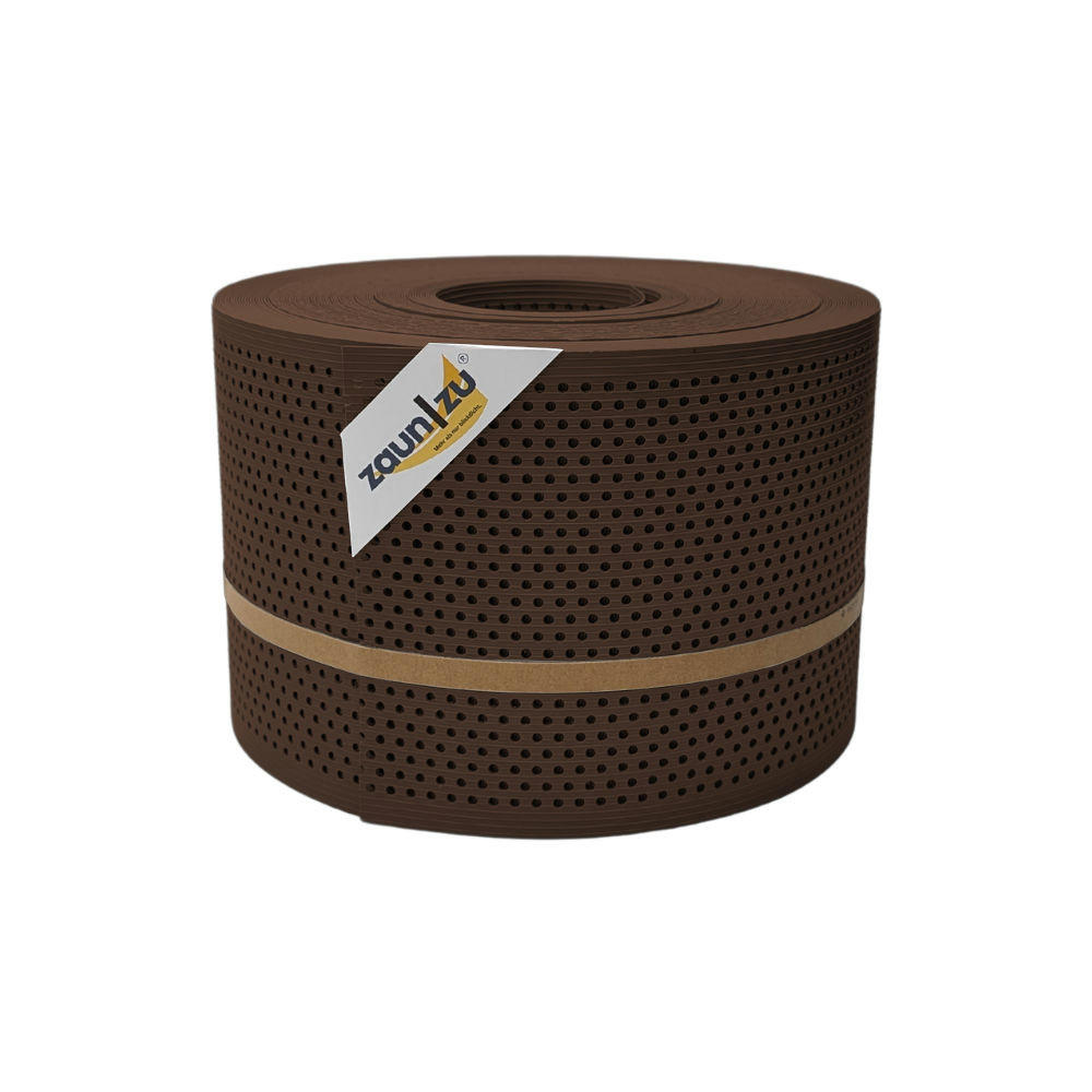 SICHTSCHUTZSTREIFEN Rille Gelocht 20 Prozent PP Streifen Braun 50m - Braun, Kunststoff (5000/19cm) - ZAUN|ZU