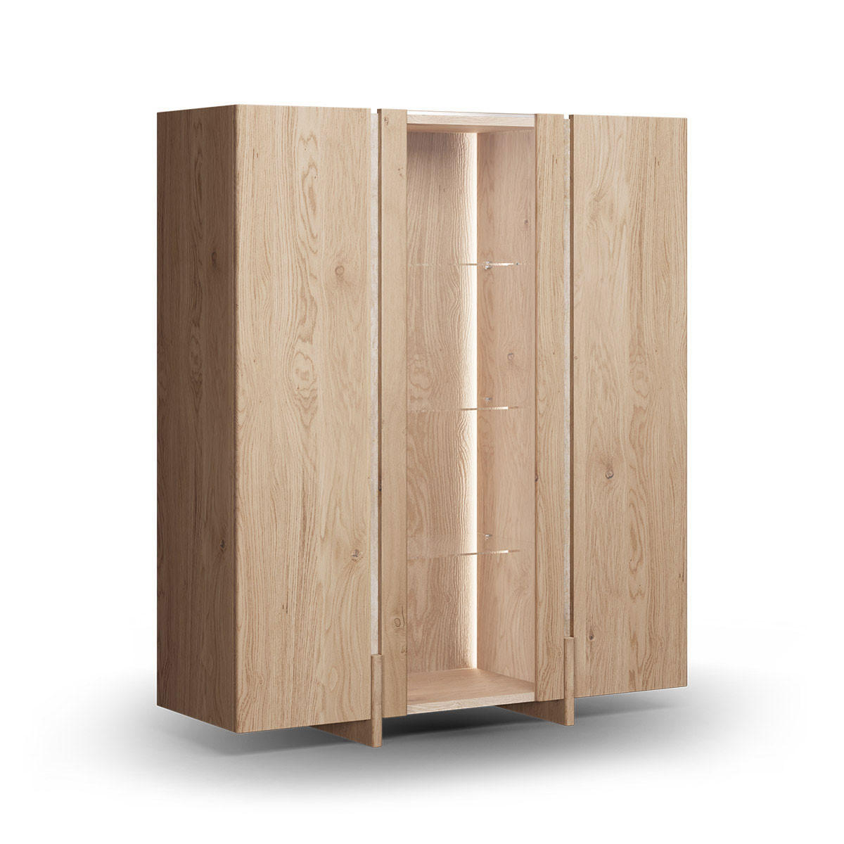 Feldmann-Wohnen Vitrine Wildeiche 120x140x41 cm