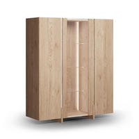 VITRINE Travertino Wildeiche Gebleicht 120 / 41 / 140cm mit Travertin Naturstein - Wildeiche, Holz (120/140/41cm) - Feldmann-Wohnen