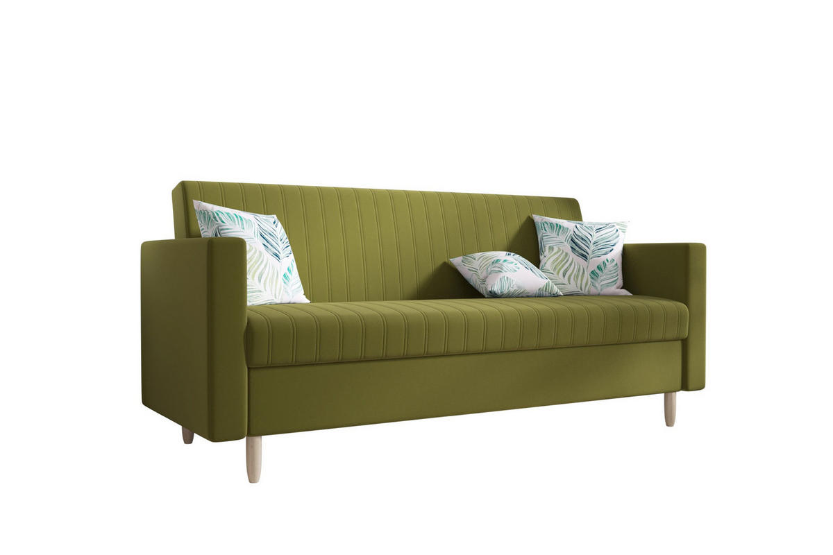 SOFA MELISA mit Schlaffunktion RIVIERA 36 mit Stauraum - Hellgrün, Textil (87/95/216cm) - Bedante