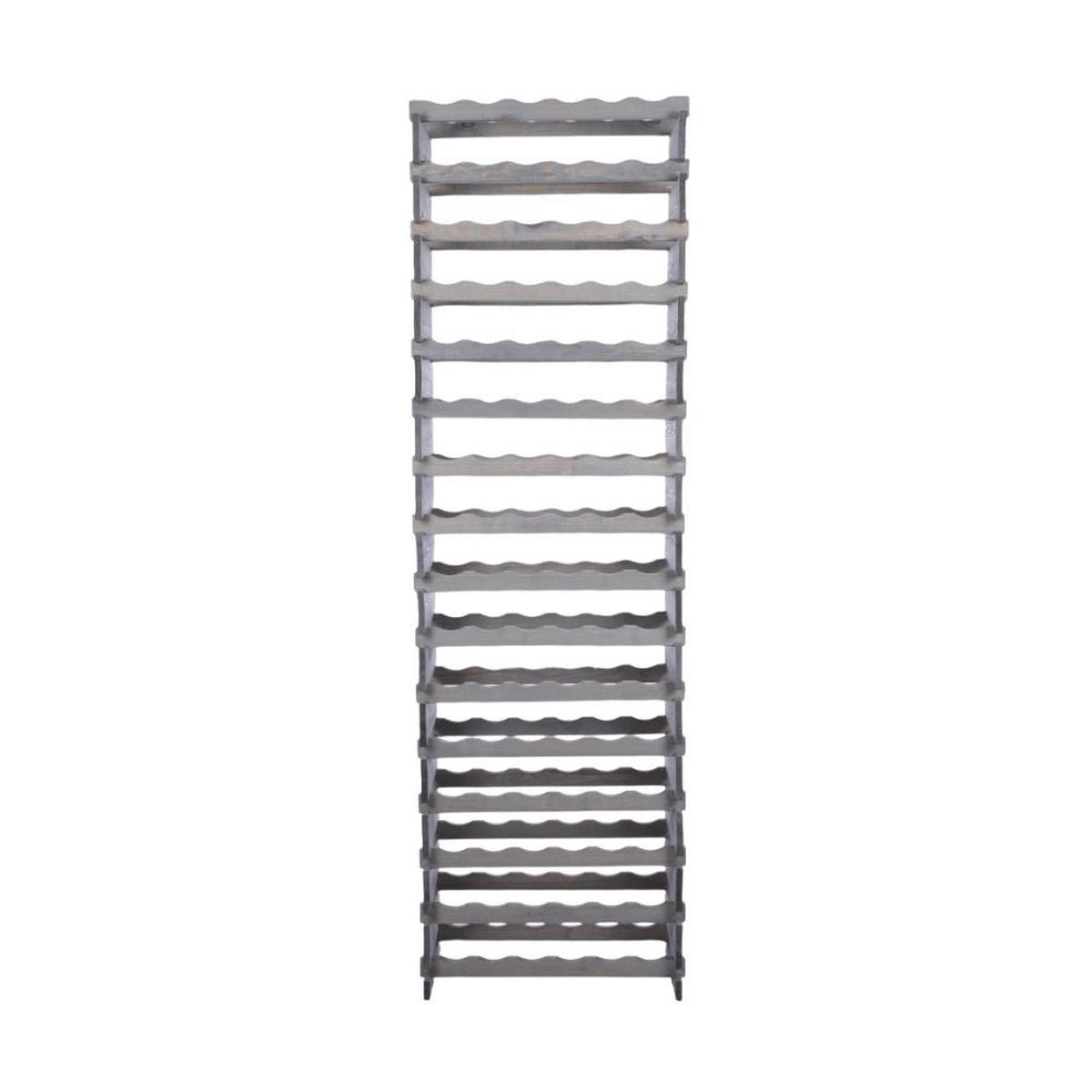 WEINREGAL VINOTECA FLEX PRO HxBxT 219x65x28cm 96 Flaschen auf 16 Ebenen Grau - Grau, Holz (65/219/28cm) - PROREGAL