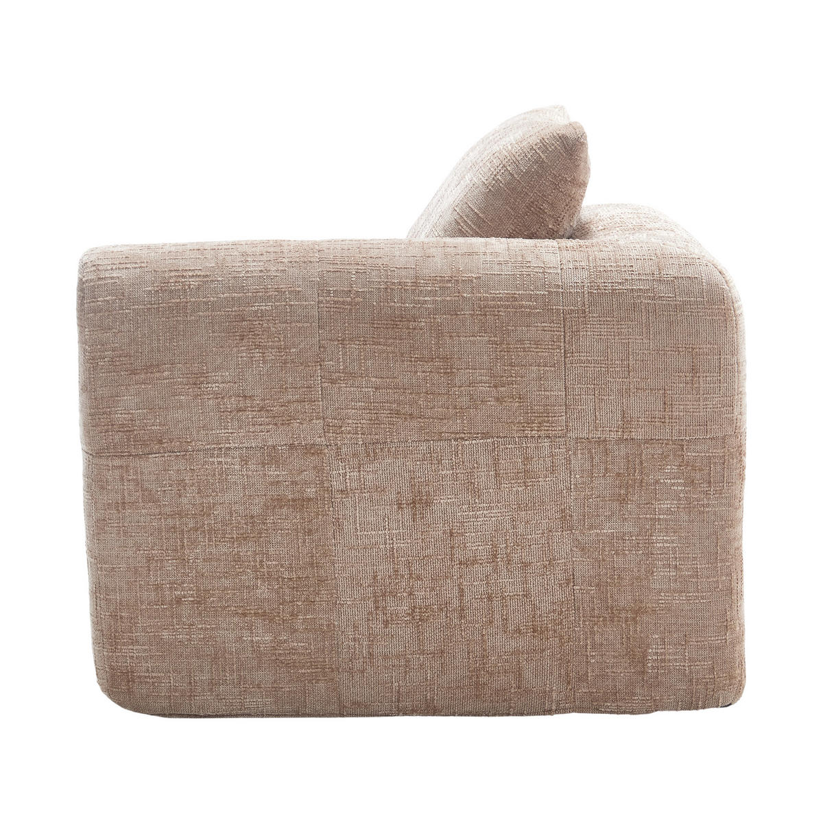 RÉCAMIERE Chenille Khaki mit Kissen und Stauraum - Hellbraun, Textil (158/60/90cm) - WISHDOR
