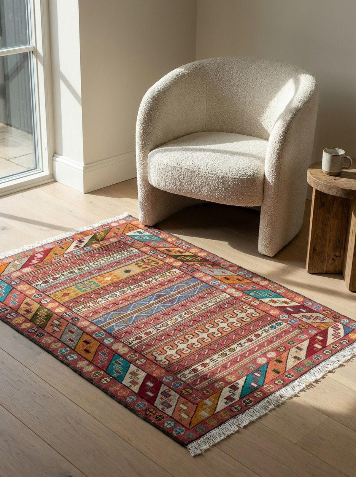 HANDWEBTEPPICH Sumak Shahsavan Mehrfarbig 99/72 cm Schurwolle - Multicolor, Textil (72/99cm) - Looma