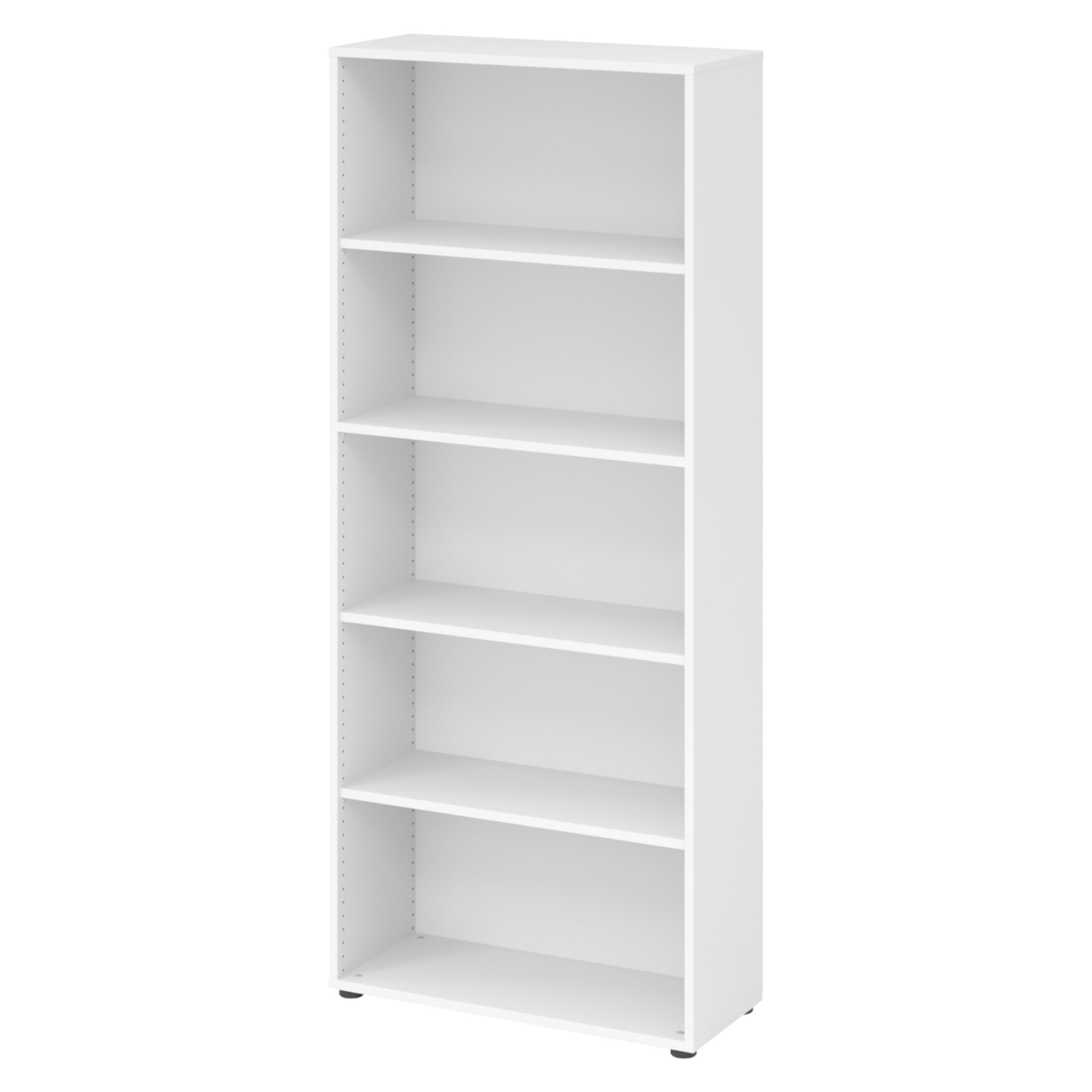 REGAL - 5 Ordnerhöhen 33/80/188 cm in Weiß - Weiß, Holzwerkstoff (80/188/33cm) - bümö