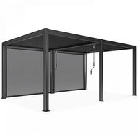 PERGOLA 3x6m, motorisiert mit 2 Markisen, Grau - Grau, Metall (266/250/574cm) - Oviala