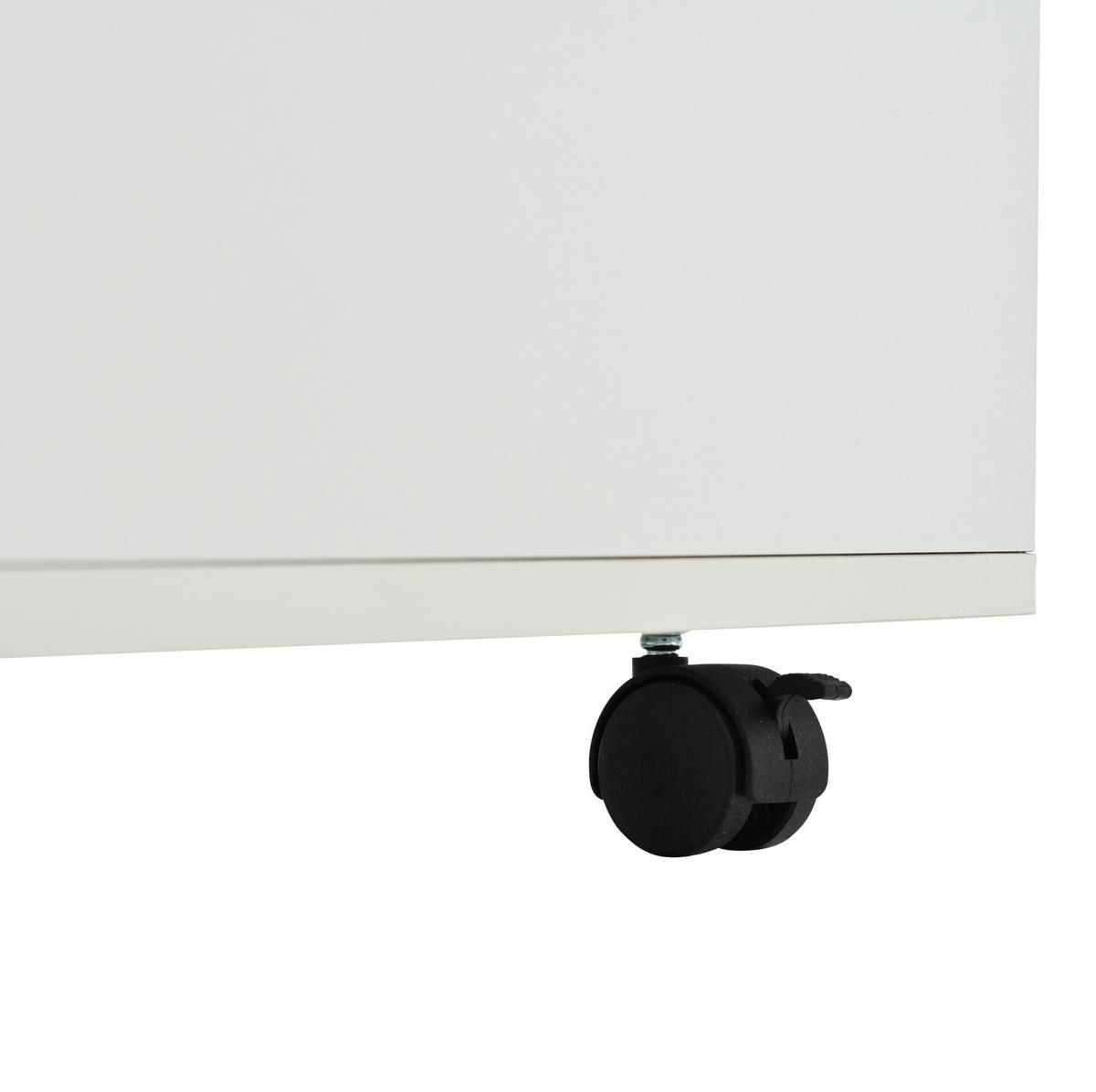 KLUBSKA miza iz iverne plošče, 100/50/52-66 cm bela/hrast, dvižna s kolesi in predali - bela, leseni material (100/50/52cm) - BEAOK